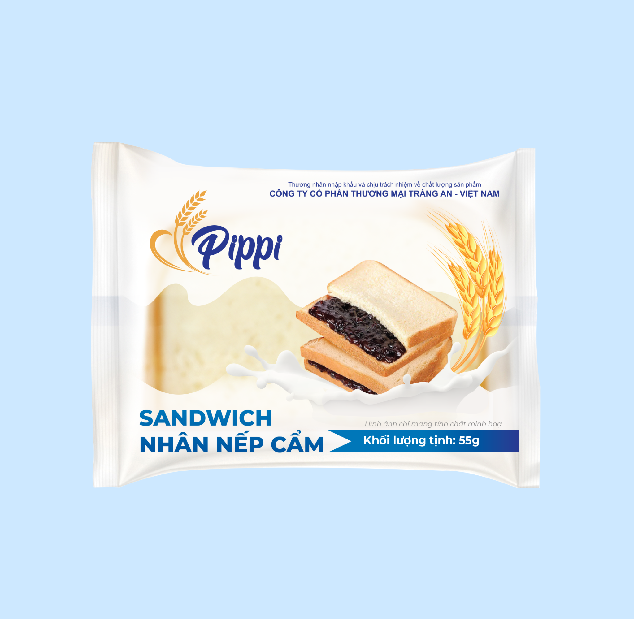  BÁNH SANDWICH PIPPI NHÂN NẾP CẨM 55G 