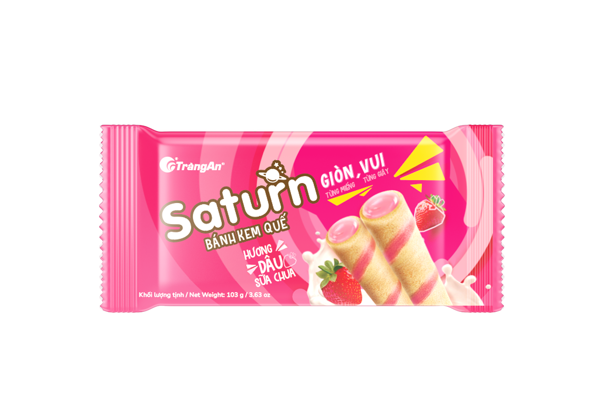  BÁNH KEM QUẾ SATURN HƯƠNG DÂU SỮA CHUA 103g 