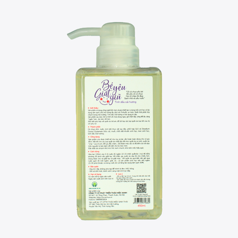 Giặt giũ Bé yêu 450ml - Hương Oải hương 