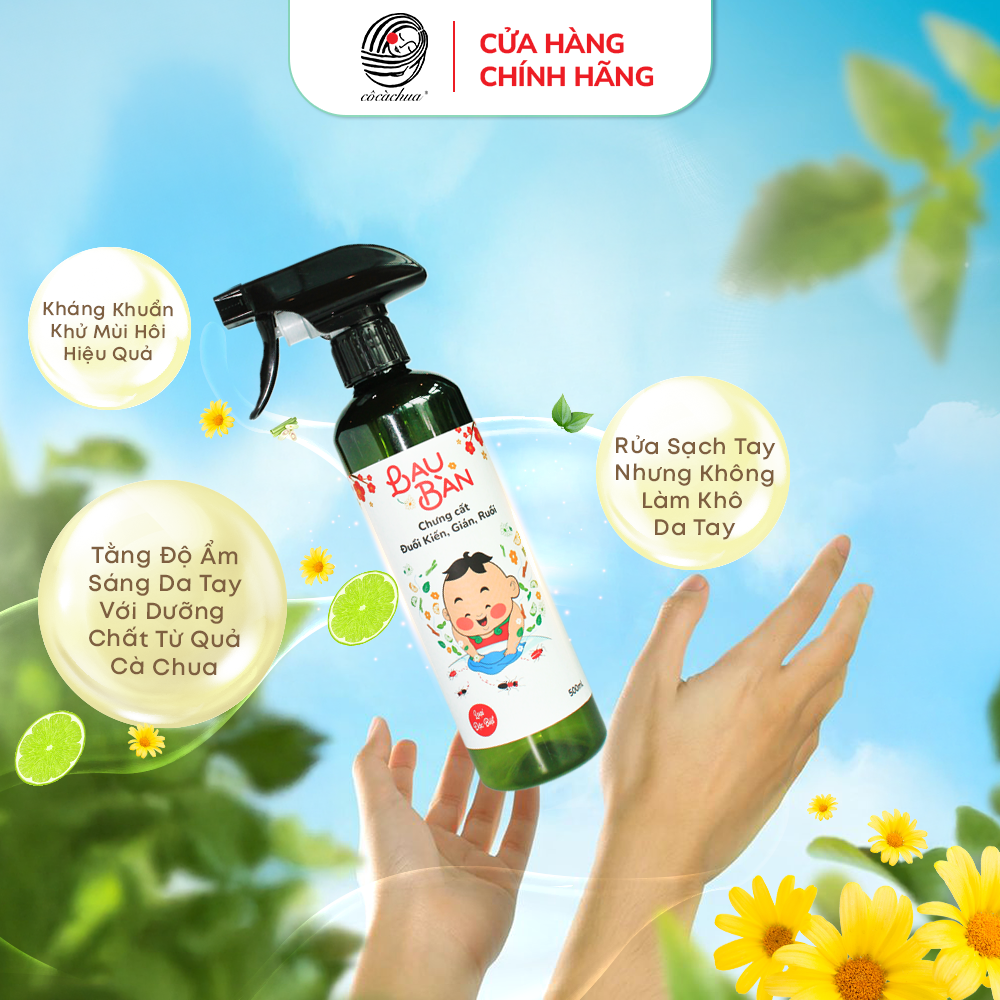  Xịt Lau Bàn Bé yêu đuổi kiến, gián, kháng khuẩn 500ml 