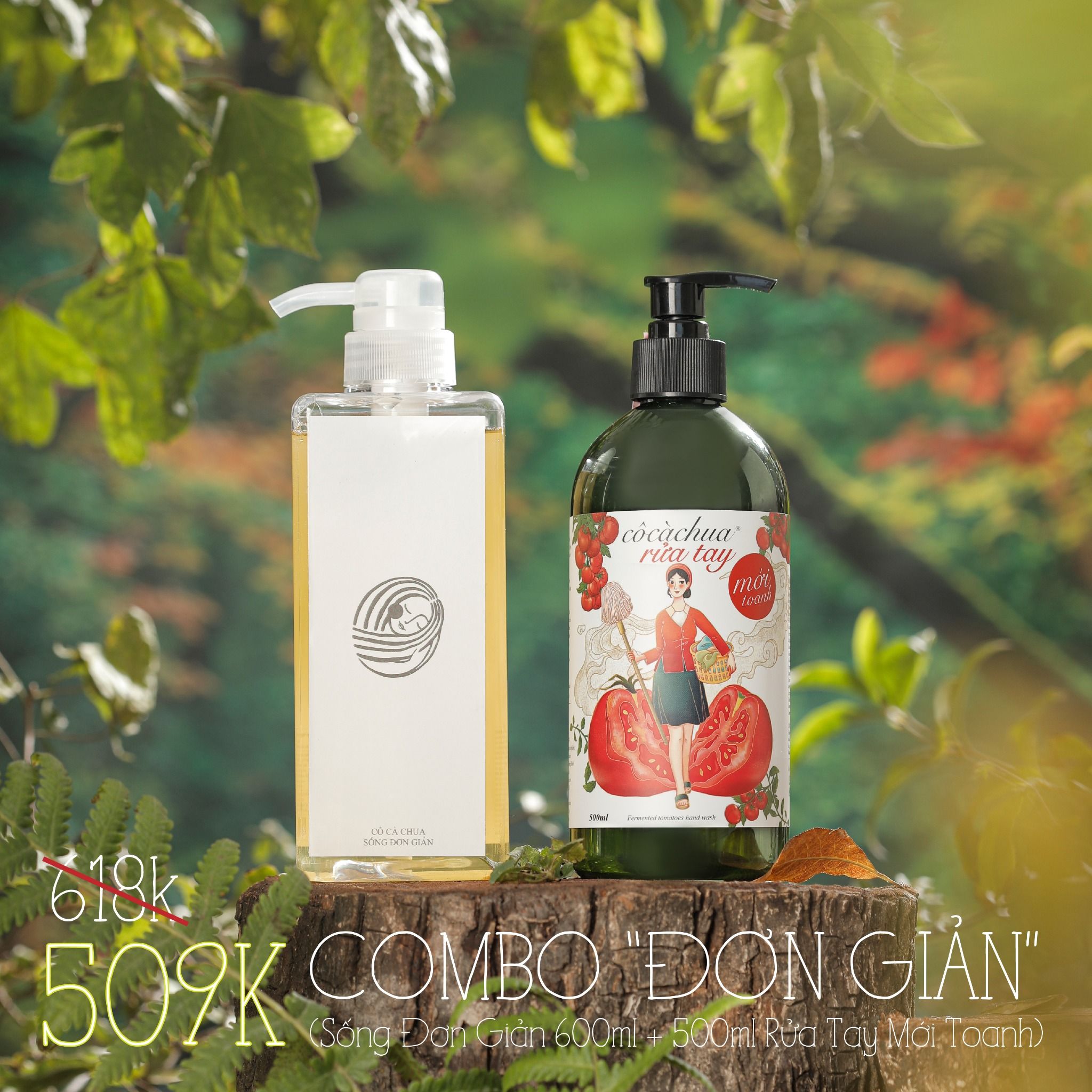  Combo Thu Sống đơn giản ( Sống đơn giản 600ml+ Rửa tay MT 500ml) 
