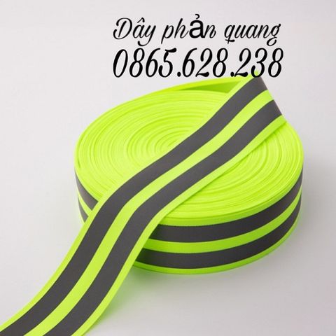 Vải phản quang 2 sọc ghi