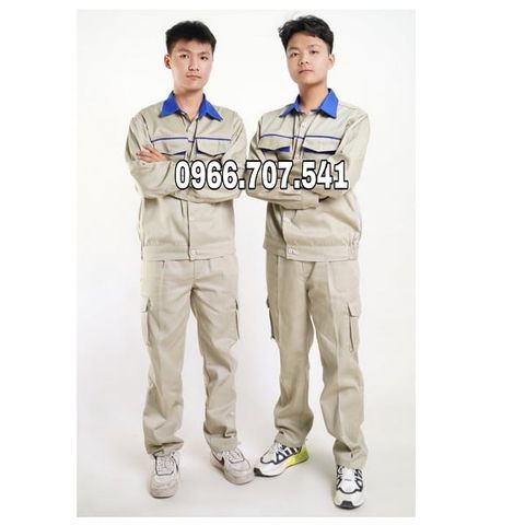 Quần áo bảo hộ túi hộp xanh phối ghi