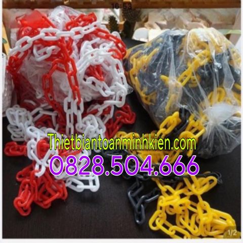 DÂY XÍCH NHỰA MÀU TRẮNG ĐỎ