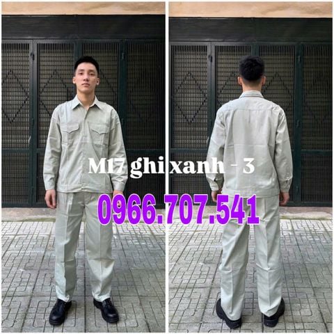 QUẦN ÁO CÔNG NHÂN MÀU GHI