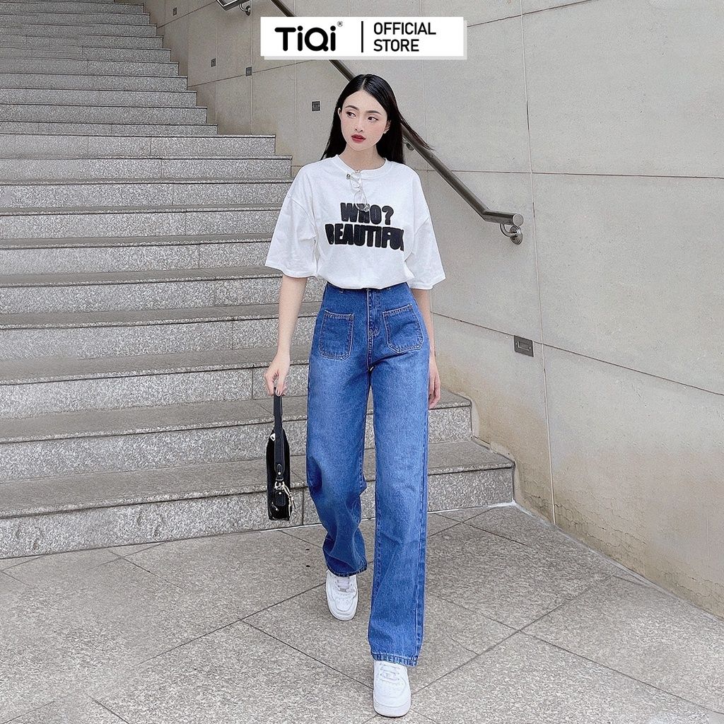  Quần Jean Ống Rộng Nữ TiQi Jeans Phong Cách Streetstyle B2-204 