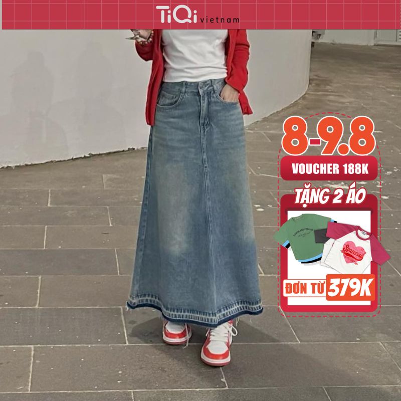  Chân Váy Jean Dài Dáng Chữ A TiQi Jeans V1-253 