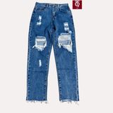  Quần Jean Baggy Đại Nữ rách gối TiQi Jeans B2-114 