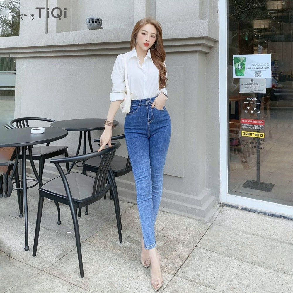  Quần Jean Nữ Skinny Lưng Cao Form Ôm Màu Ombre TiQi Jeans G1-01 