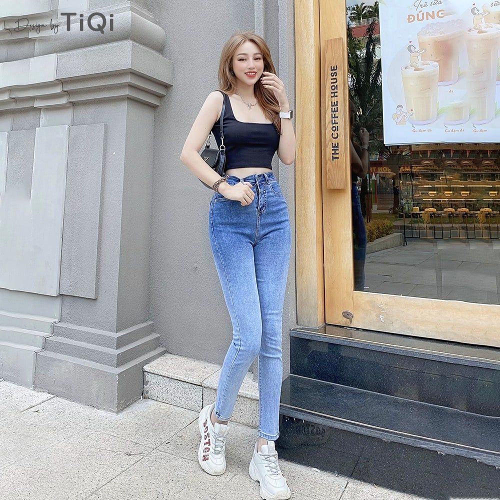  Quần Jean Nữ Skinny Lưng Cao Form Ôm Màu Ombre TiQi Jeans G1-01 
