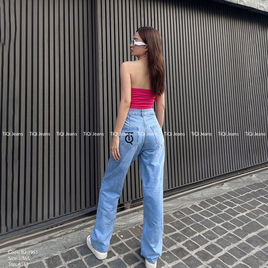  Quần jean ống rộng nữ cao cấp TiQi Jeans B2-195 