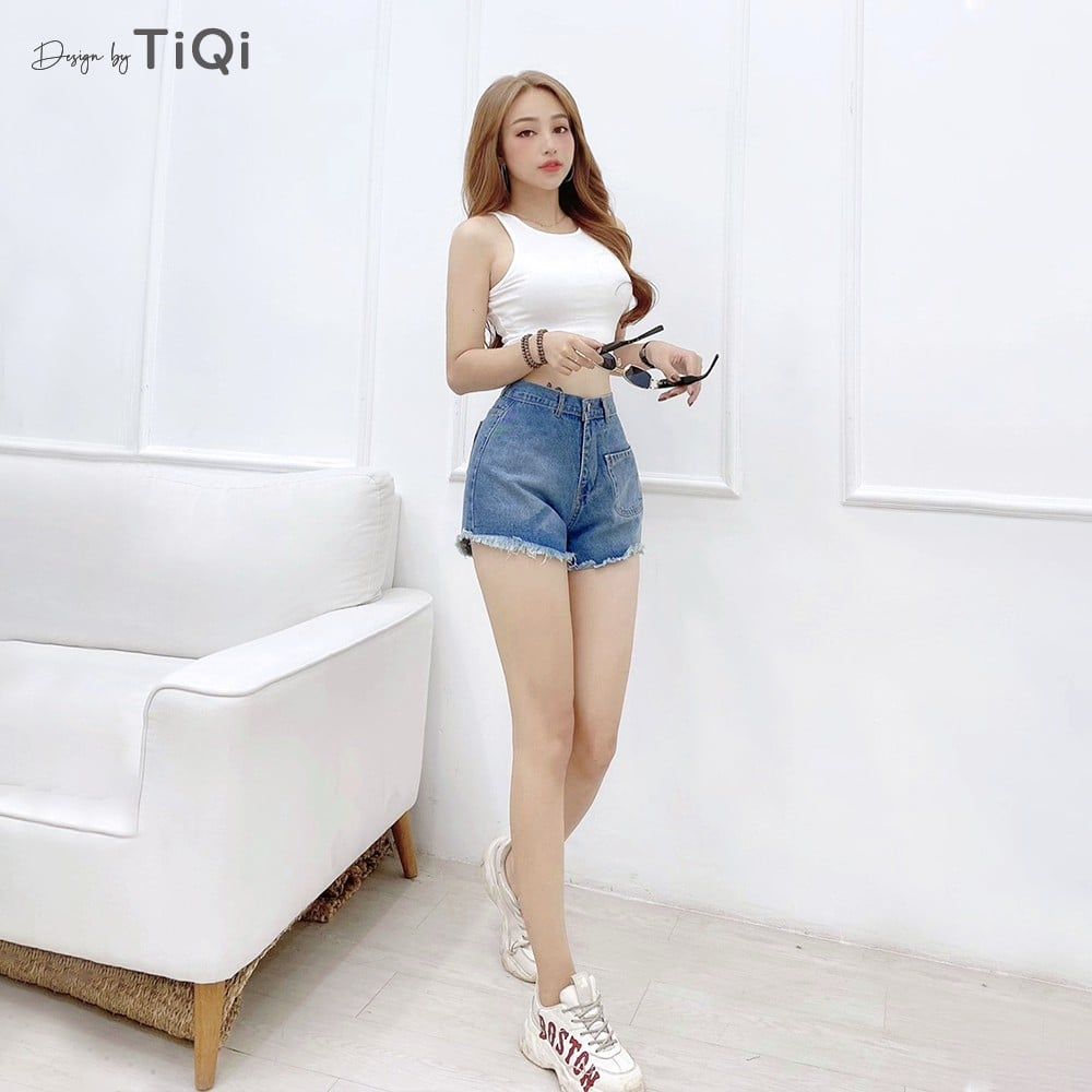  Quần short nữ lưng cao TiQi Jeans S1-460 