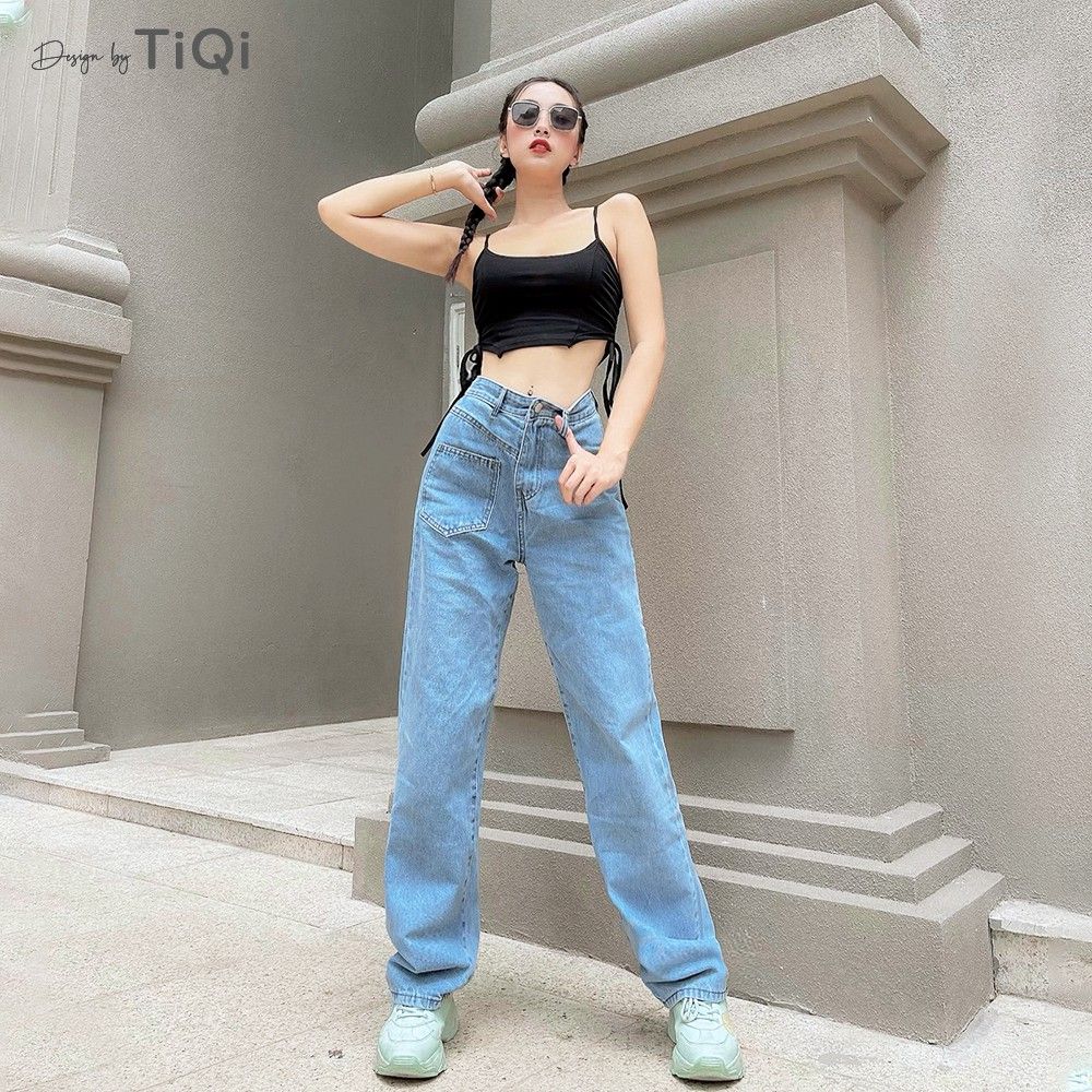  Quần jean ống rộng nữ cao cấp TiQi Jeans B2-195 