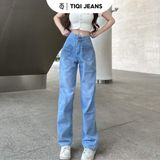  Quần Jean Nữ Ống Rộng Suông Cạp Lệch Tiqi Jeans B2-239 