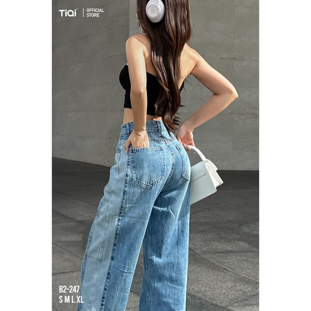  Quần Jean Nữ Ống Rộng Suông 2 Line Tiqi Jeans B2-267 