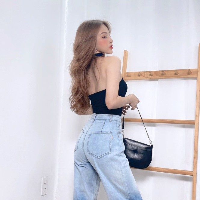  Áo croptop cổ yếm hở lưng TiQi A105 