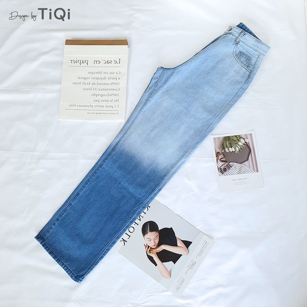  Quần bò ống rộng nữ cao cấp màu Ombre TiQi Jeans B2-197 