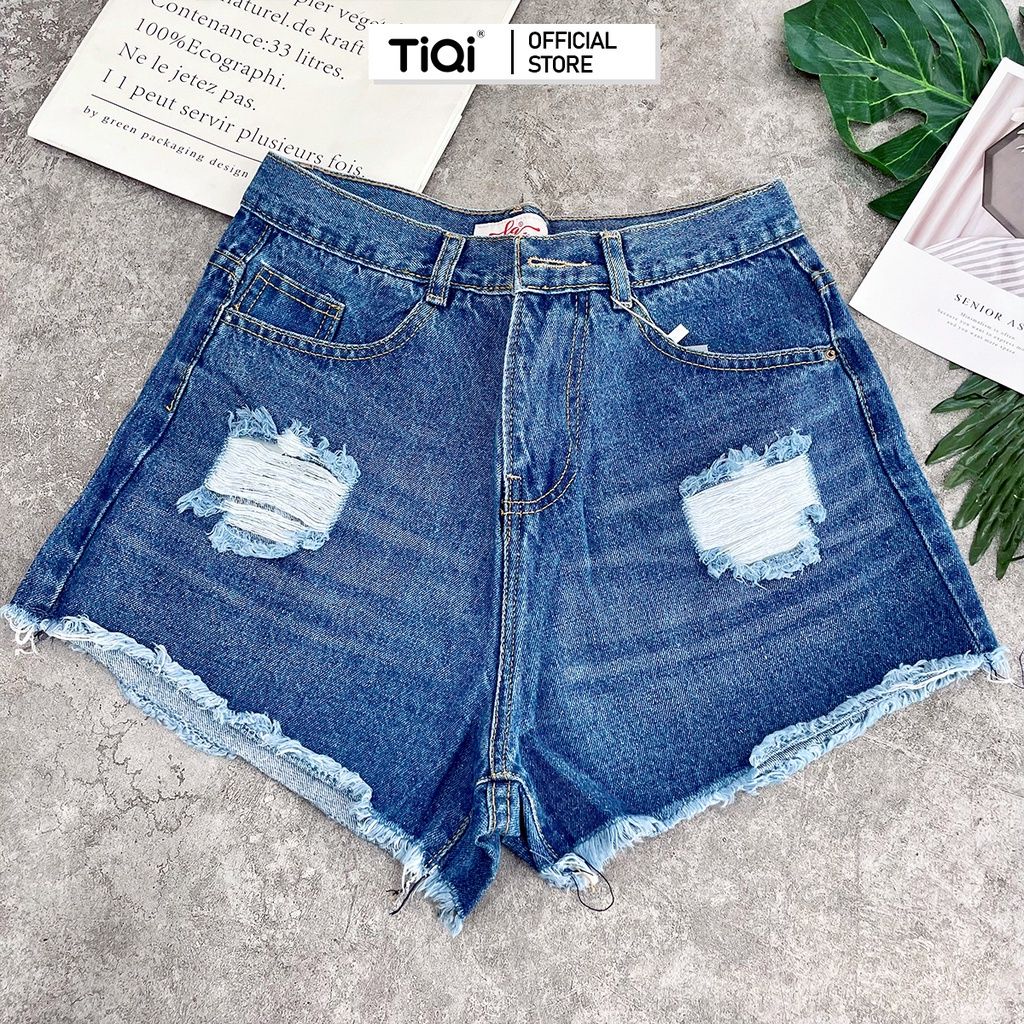  Quần short nữ Bigsize vải jeans cotton lưng cao TiQi Jeans S2-430 