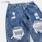  Quần Jean Baggy Đại Nữ rách gối TiQi Jeans B2-114 