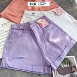  Quần short kaki nữ niều màu lưng cao S1-464 TiQi Jeans 