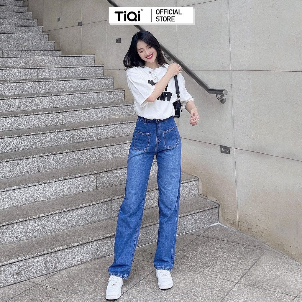  Quần Jean Ống Rộng Nữ TiQi Jeans Phong Cách Streetstyle B2-204 