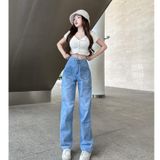  Quần Jean Nữ Ống Rộng Suông Cạp Lệch Tiqi Jeans B2-239 