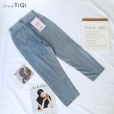  Quần baggy trơn jean cotton rách gối TiQi Jeans B1-203 