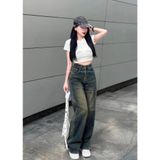  [ORDER ] Quần jean ống rộng nữ WASH màu cao cấp TiQi Jeans B2-320 