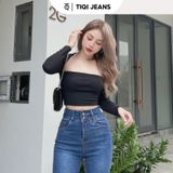  Áo croptop nữ dài tay ôm khoét nách nhiều màu TiQi Jeans A-179 