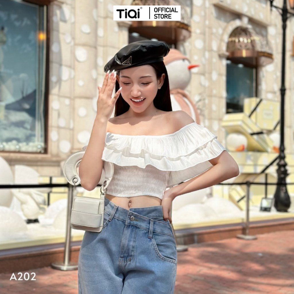  Áo Croptop Trễ Vai 2 Tầng TiQi Jeans A202 