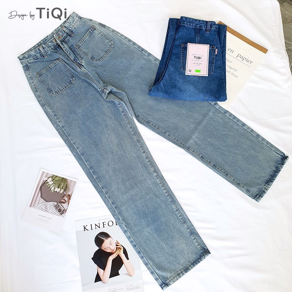  Quần Jean Ống Rộng Nữ TiQi Jeans Phong Cách Streetstyle B2-204 