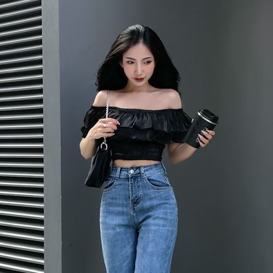  Áo Croptop Trễ Vai 2 Tầng TiQi Jeans A202 