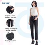  Quần baggy nữ lưng cao màu Đen Xám Xanh TiQi Jeans B1-77 