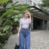  Áo croptop nữ ôm tay ngắn cổ bẻ khoét vai nhiều màu TiQi Jeans A-178 