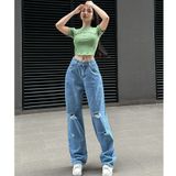  Quần Jean Ống Rộng Nữ Cao Cấp Hack Dáng Tiqi Jeans B2-1941 