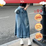  Chân Váy Jean Dài Dáng Chữ A TiQi Jeans V1-253 