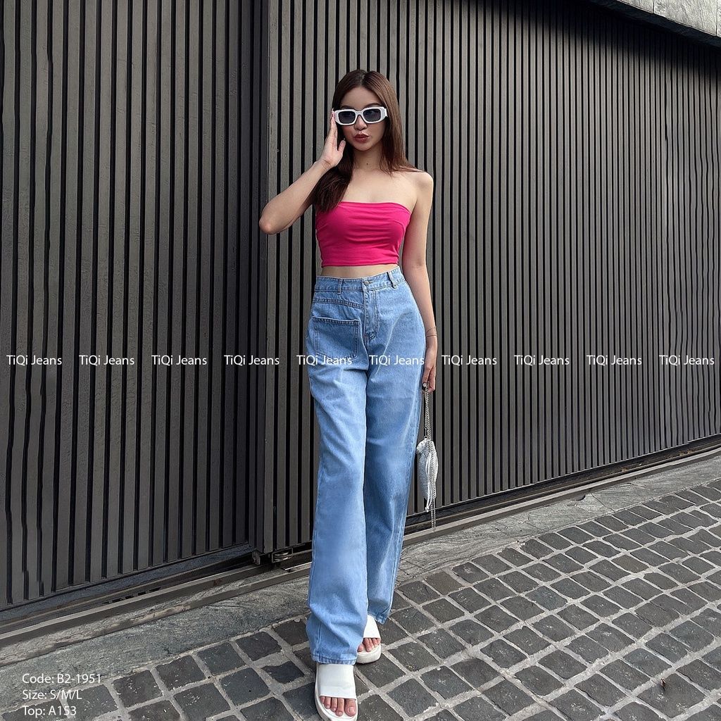  Quần jean ống rộng nữ cao cấp TiQi Jeans B2-195 