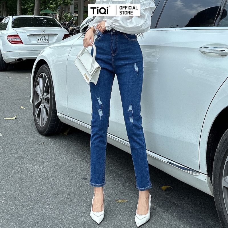  Quần Jean Skinny Nữ Lưng Vừa Vải Denim Co Giãn TiQi Jean G1-516 