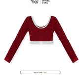  Áo croptop nữ tay dài cổ vuông viền ,ôm body thời trang nhiều màu TiQi Jeans A172 