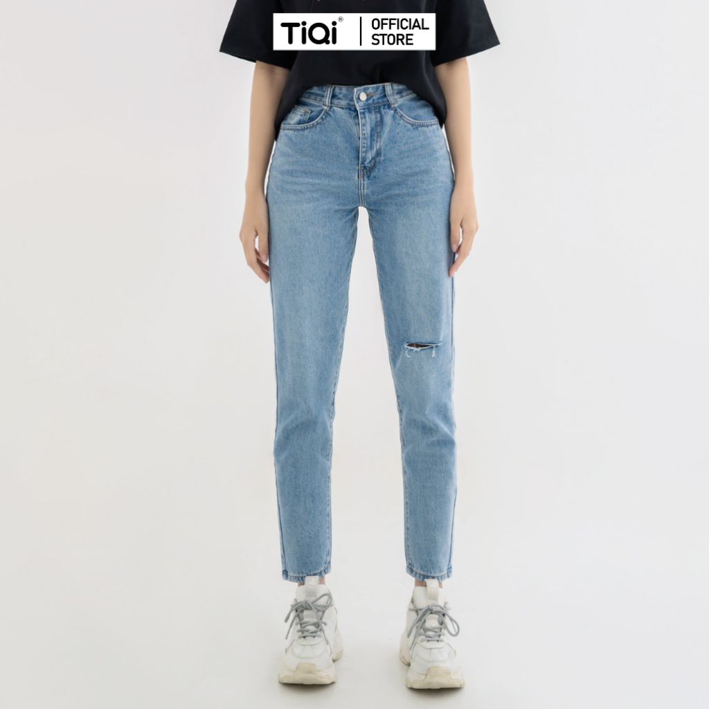  Quần Baggy Jean Nữ Rách Lưng  Tiqi Jeans B1-218 