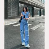  Quần Jean Ống Rộng Nữ Cao Cấp Hack Dáng Tiqi Jeans B2-1941 