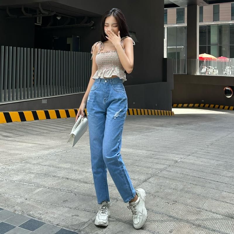  Quần Baggy Jean Rách Nhẹ TiQi Jeans B1-257 