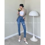  Quần Jean Skinny Nữ Lưng Cao Vải Denim Co Giãn TiQi Jean G1-515 