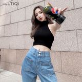  Áo croptop cổ yếm hở lưng TiQi A105 