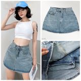  Chân Váy Jean Dáng Chữ A Có Lót Quần Cạp Cao Tiqi Jeans V-230 