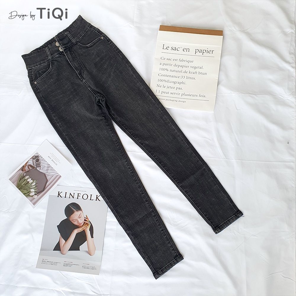  Quần Jean Skinny Nữ Vải Denim Co Giãn Màu Xám TiQi Jean G1-508 