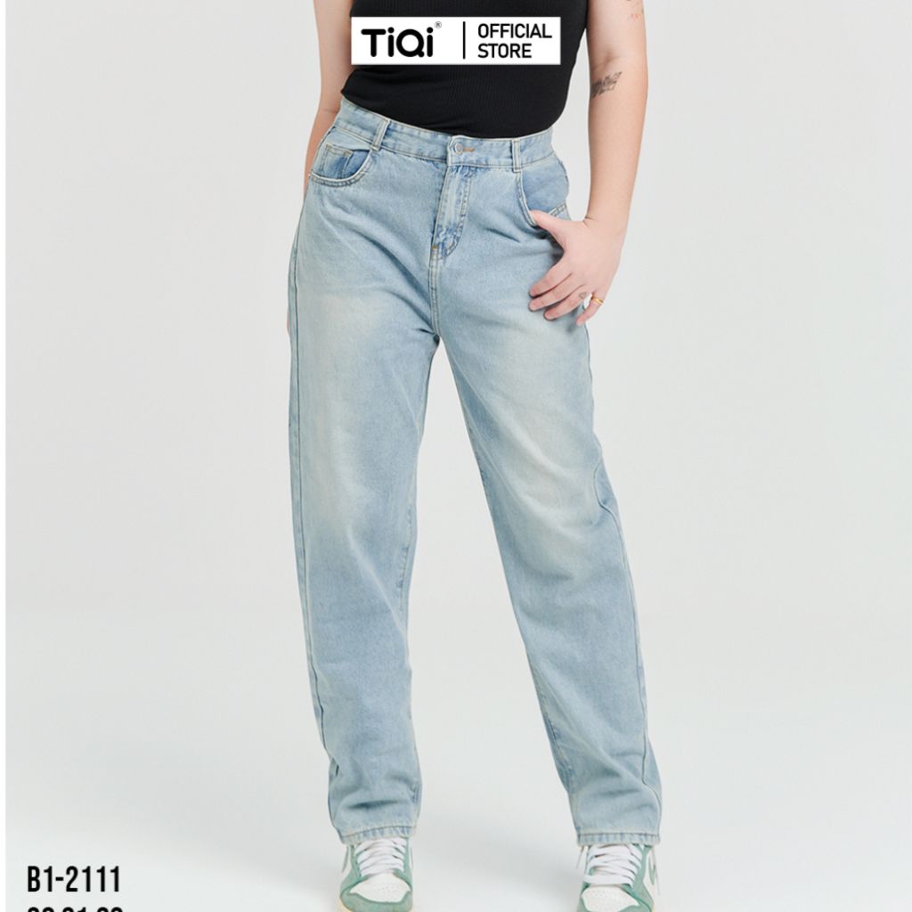  [BIGSIZE] Quần baggy jean nữ big size cao cấp lưng cao TiQi Jeans B3-2111 