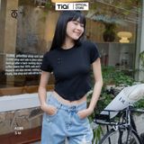  Áo croptop thun thêu logo TiQi Jeans A199 