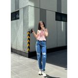  Áo Croptop 2 Dây Cột Nơ Nhún Eo TiQi Jeans A200 