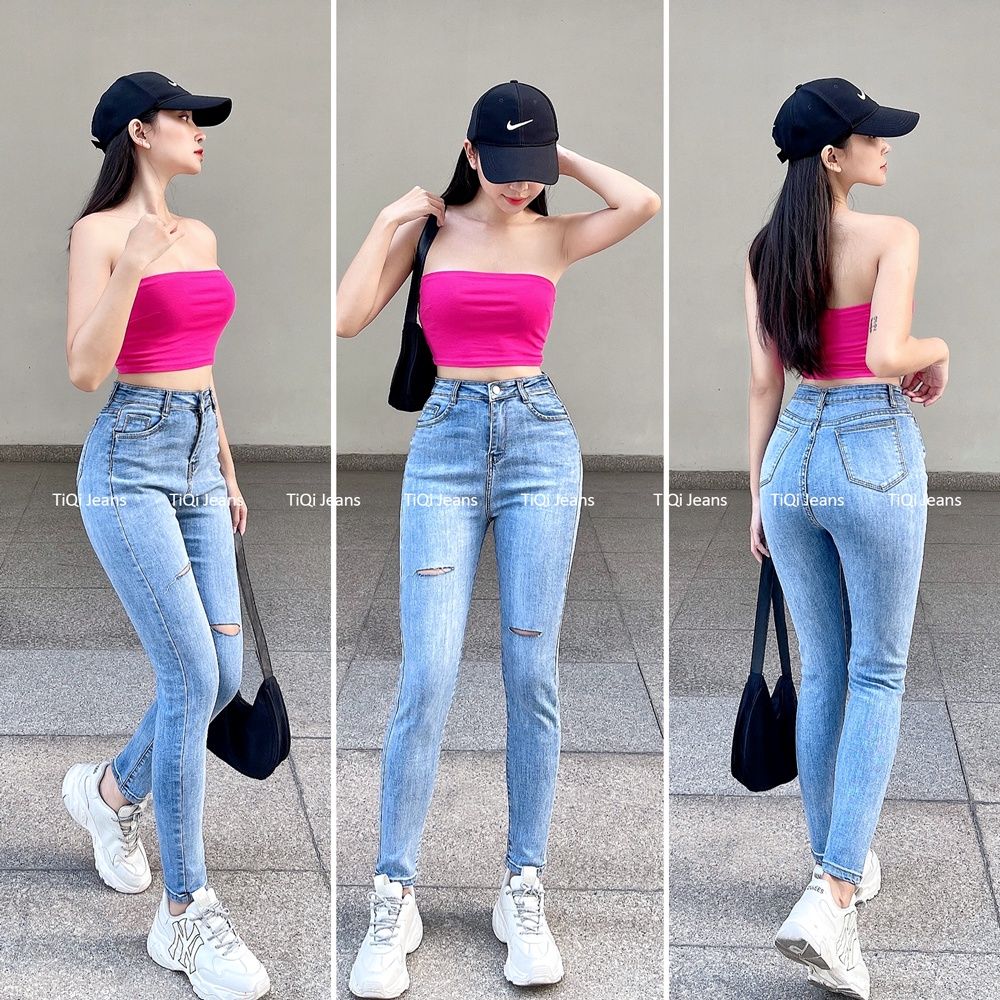  Quần Jean Skinny Jean Nữ Lưng Cao Tôn Dáng Form Ôm TiQi Jeans G1-513 